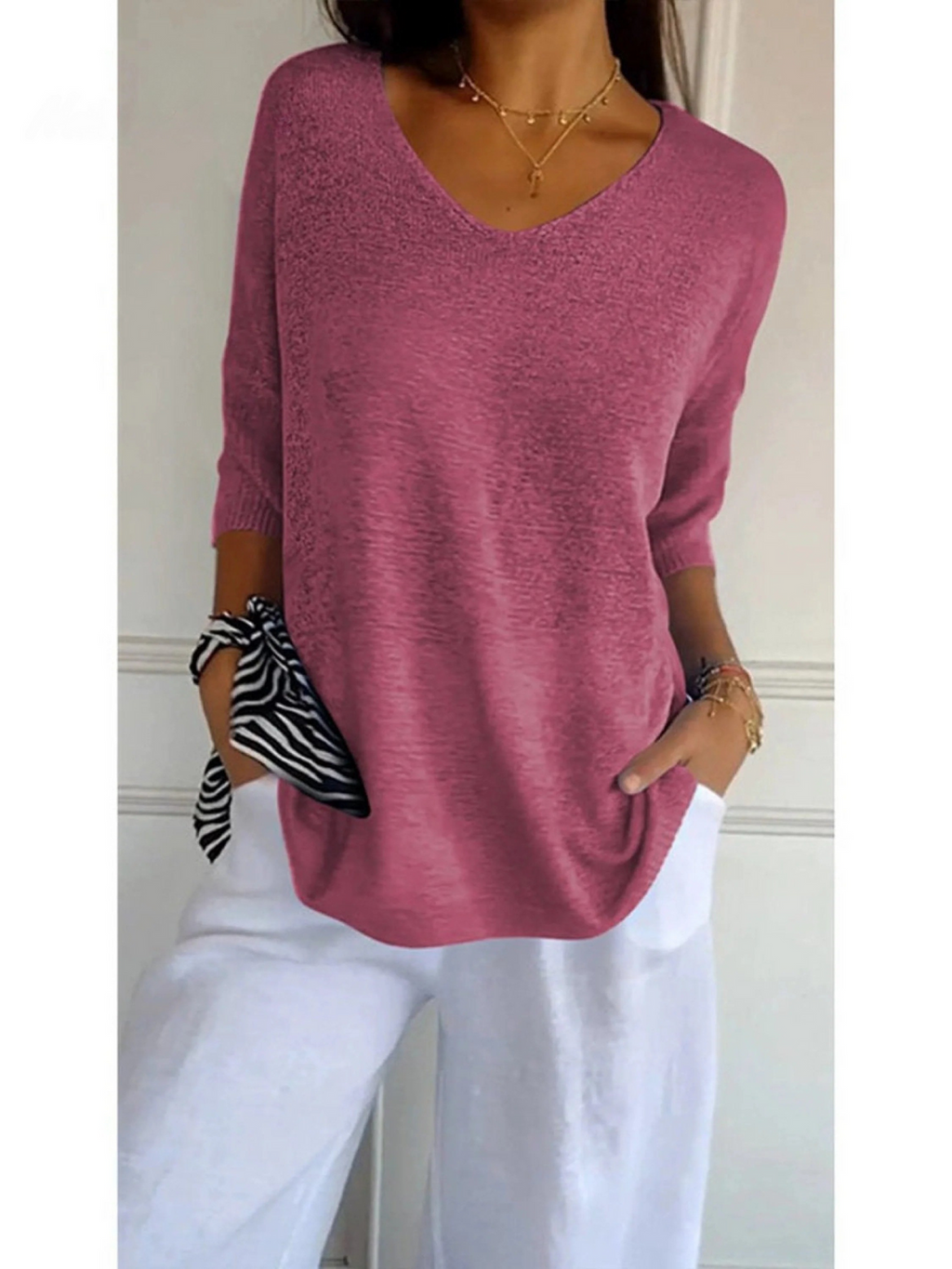 OLIVIA | Knitted V-neck Top