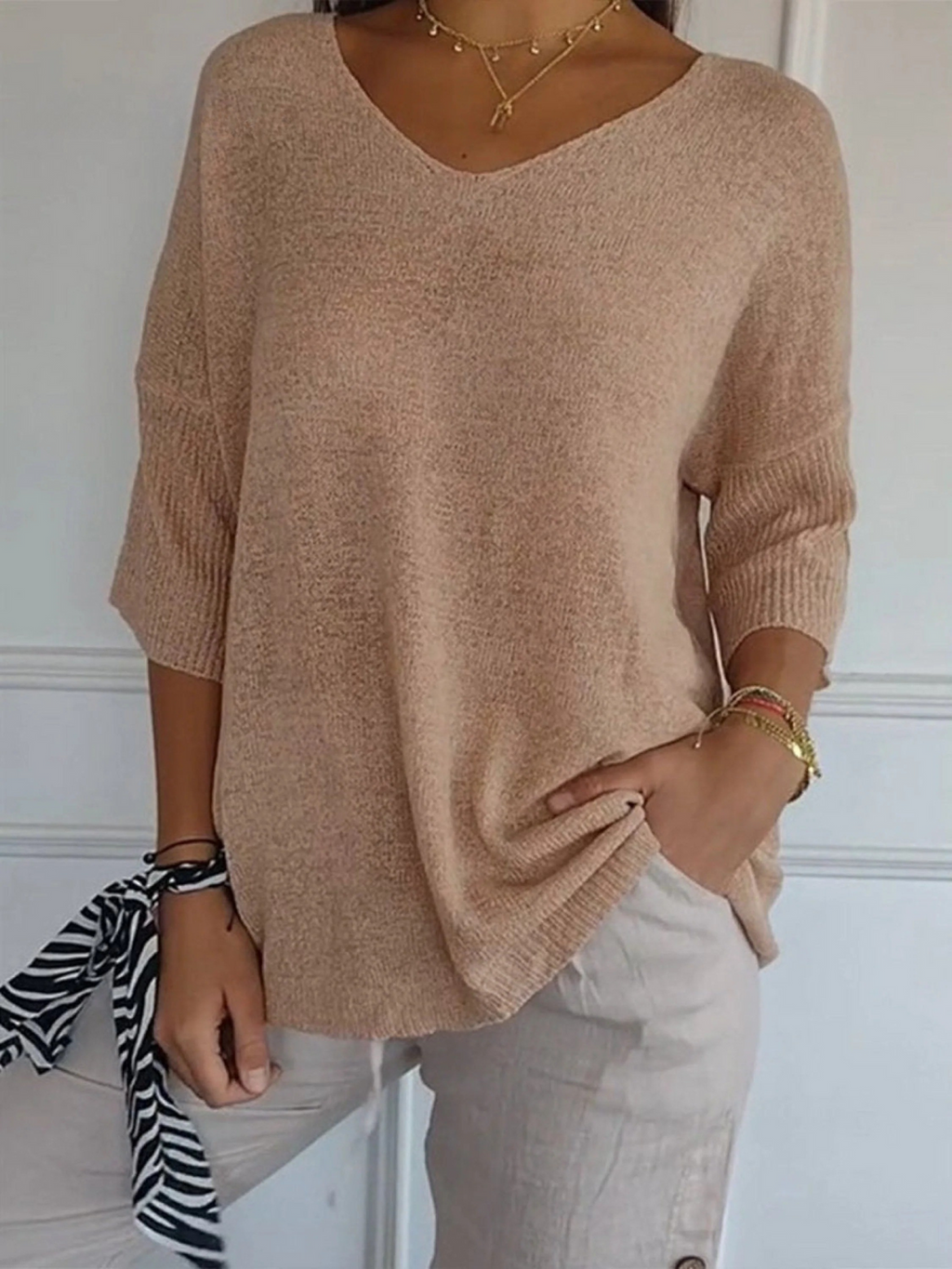 OLIVIA | Knitted V-neck Top
