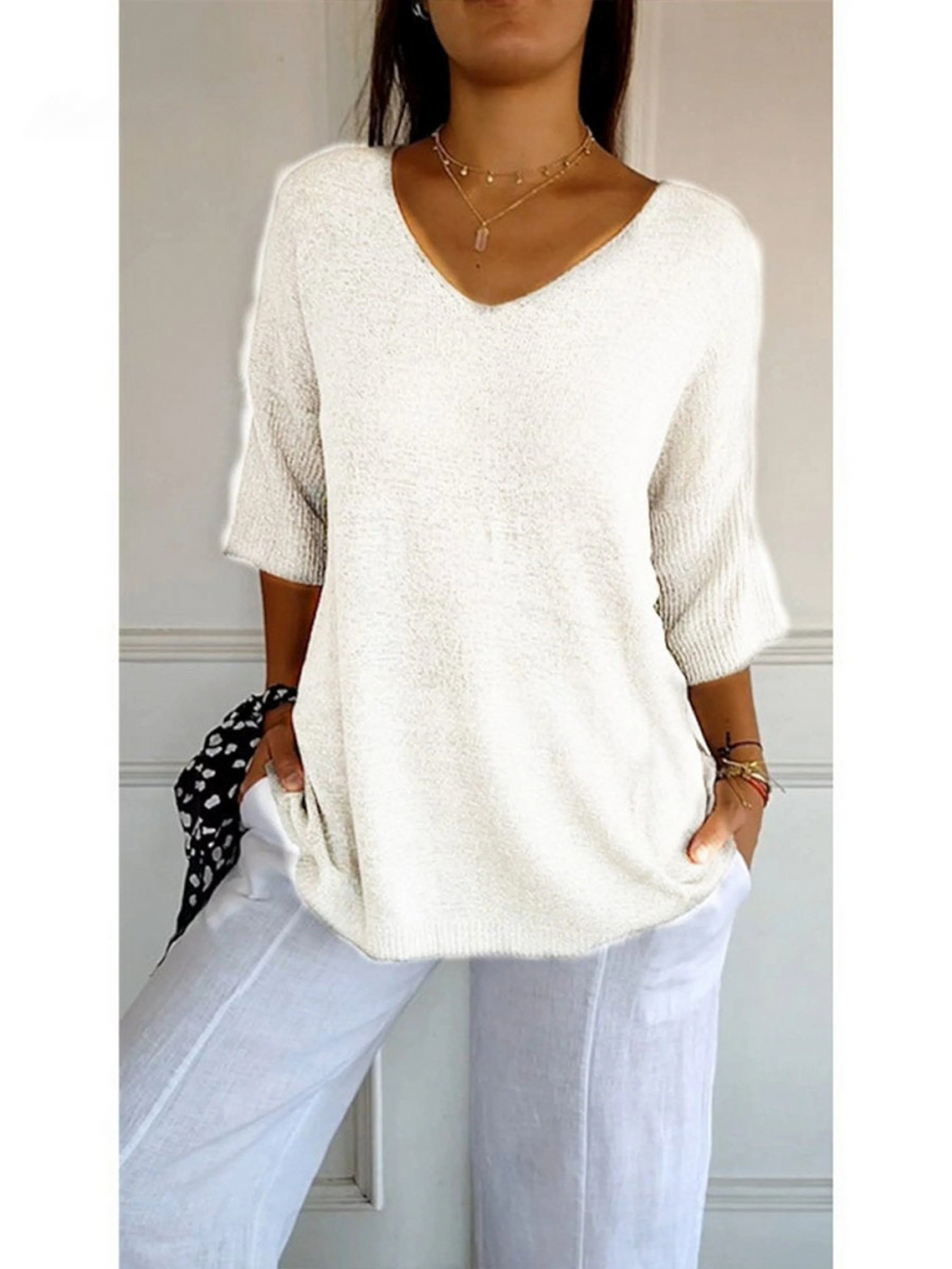 OLIVIA | Knitted V-neck Top