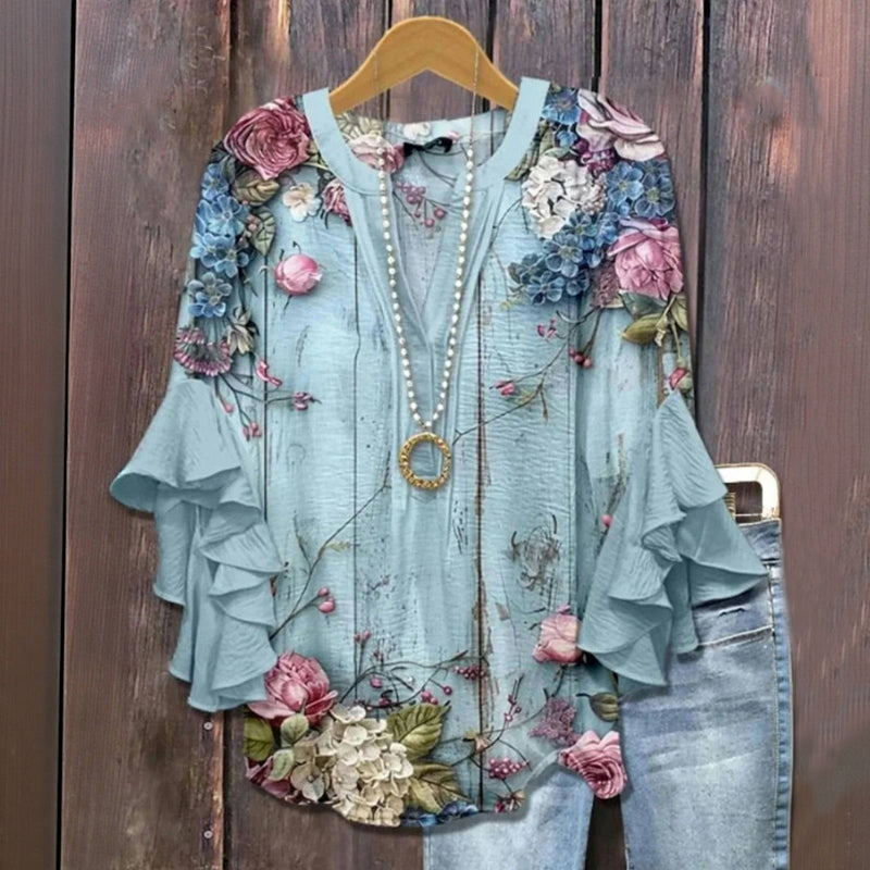 Stella | Vintage floral pattern blouse