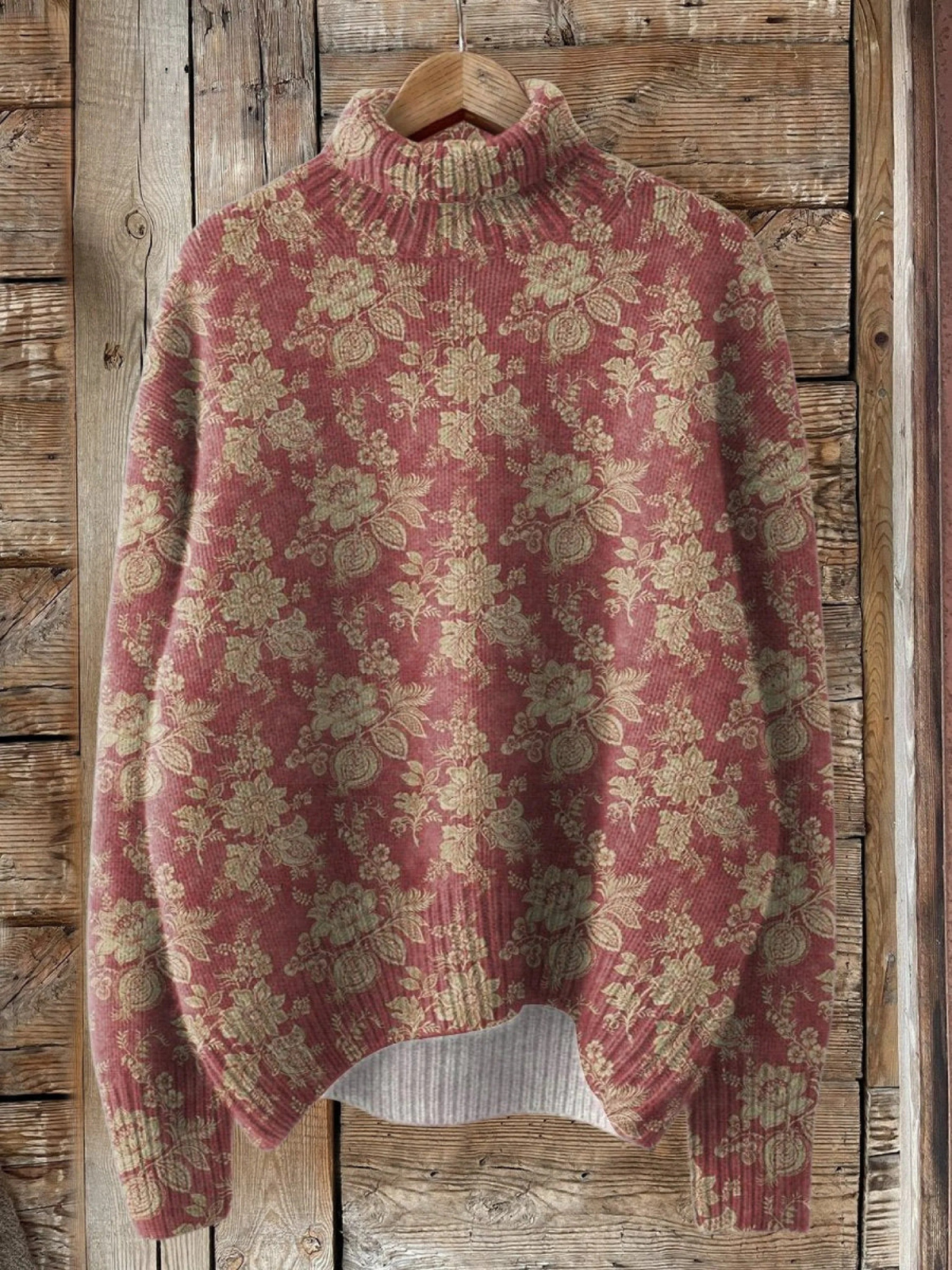Sweater with a vintage-style floral print 