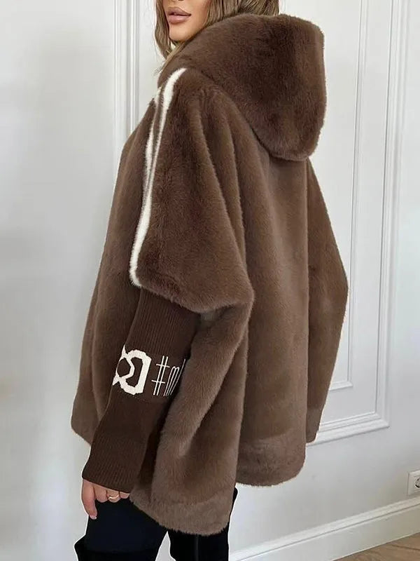 KIMBERLY - Elegence Faux Fur Hooded Coat