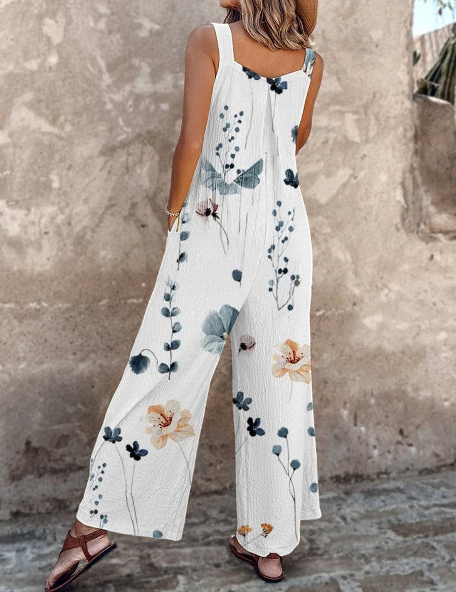 Nena - Floral Print Overalls