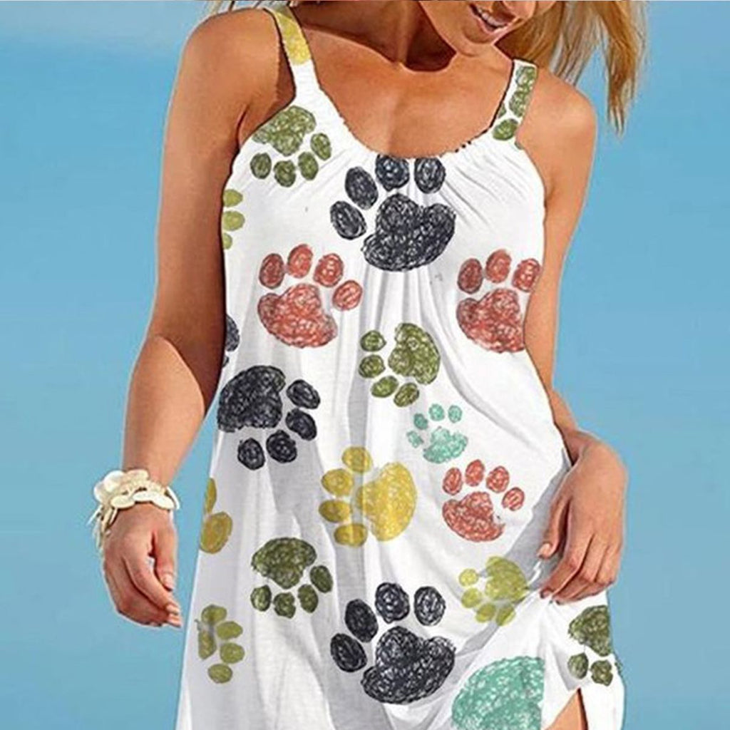 LUCIE SUMMER MIDI DRESS WITH U-NECK