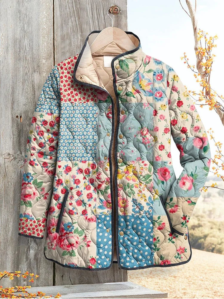 Women's Vintage Charming Floral Casual Quilted Jacket