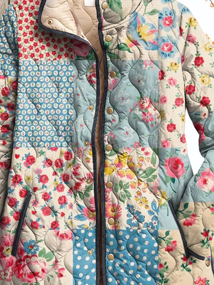 Women's Vintage Charming Floral Casual Quilted Jacket