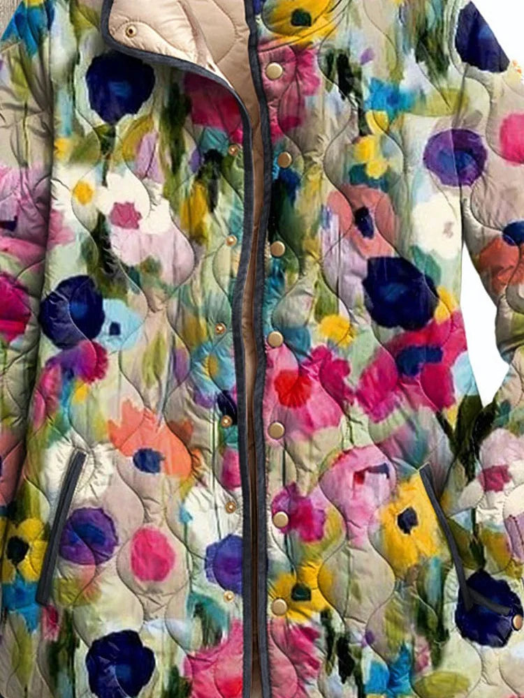 Women's Vintage Charming Floral Casual Quilted Jacket