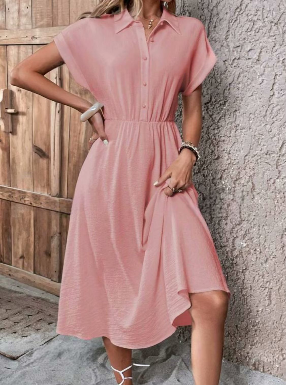 ISALINE SOFT COTTON MIDI DRESS
