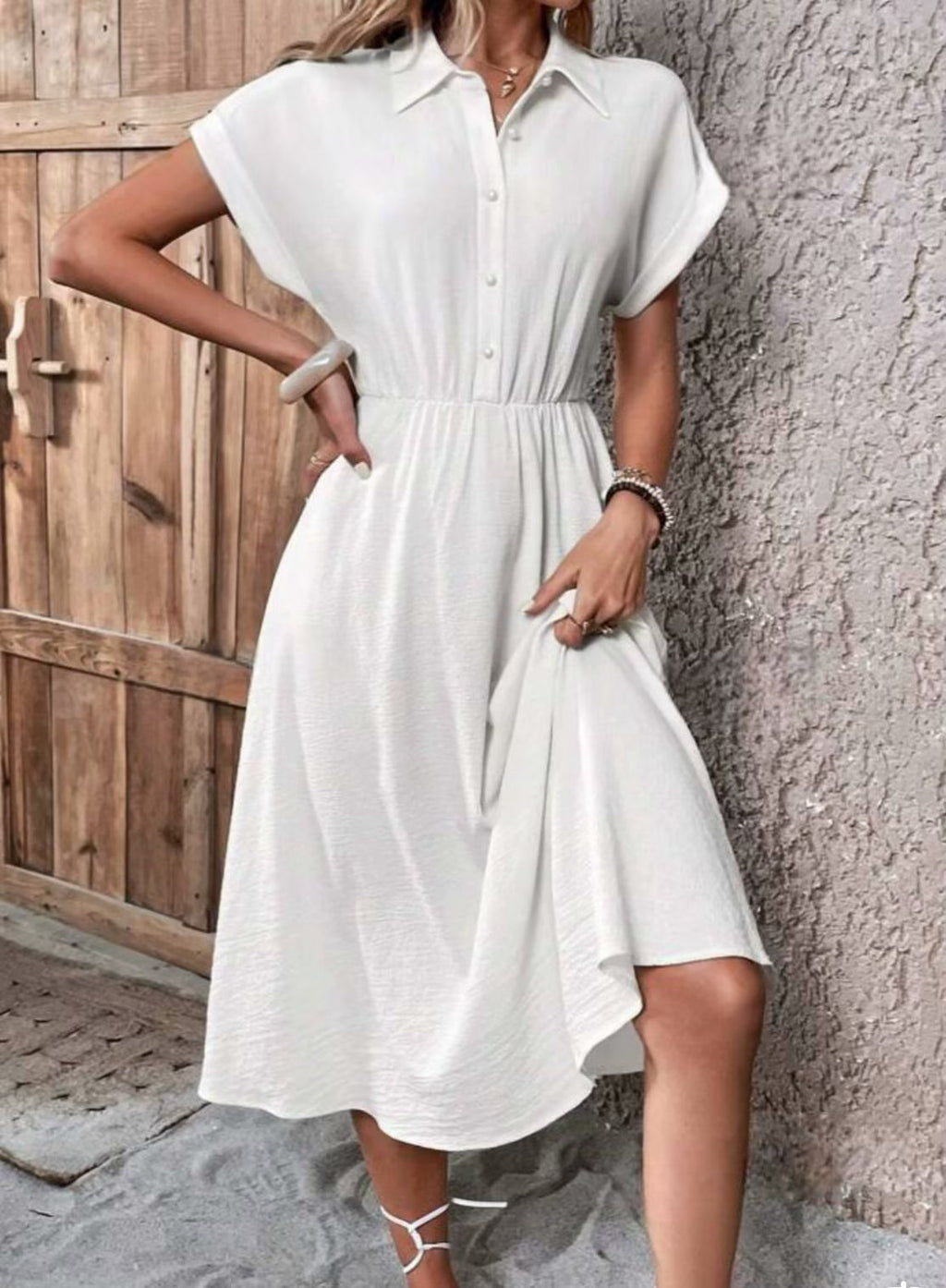 ISALINE SOFT COTTON MIDI DRESS