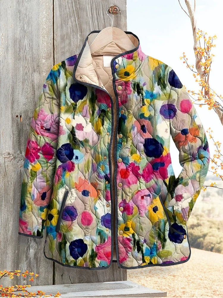Women's Vintage Charming Floral Casual Quilted Jacket