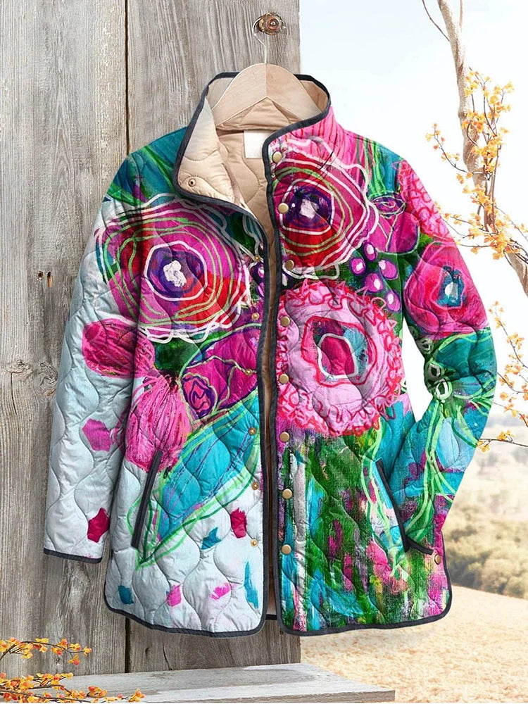 Women's Charming Jacket with Floral Pattern