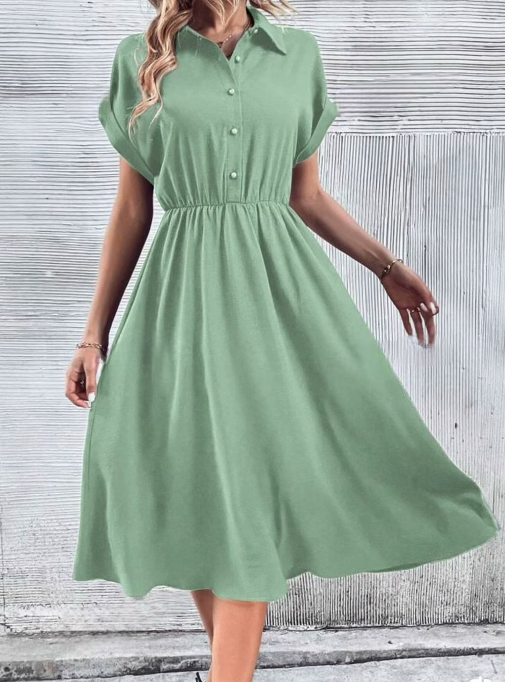 ISALINE SOFT COTTON MIDI DRESS