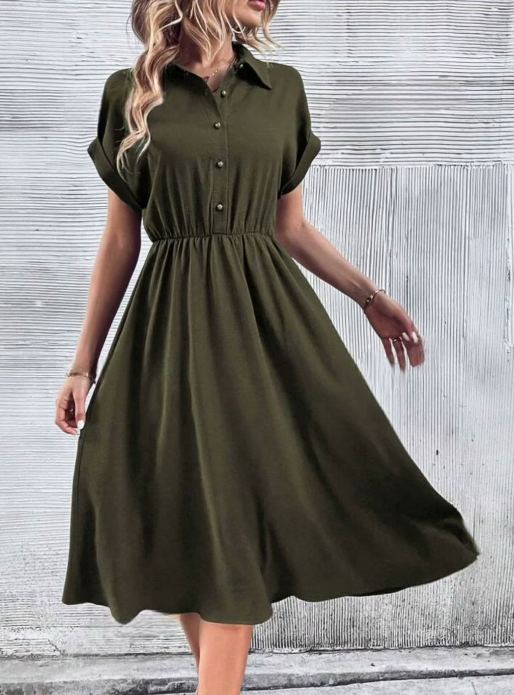 ISALINE SOFT COTTON MIDI DRESS