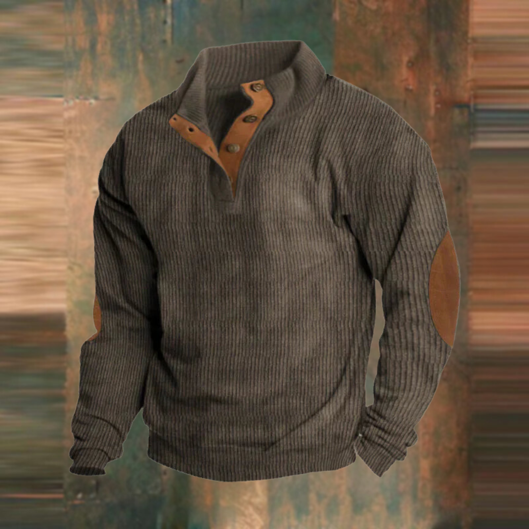 Sweater with a high collar and long sleeves