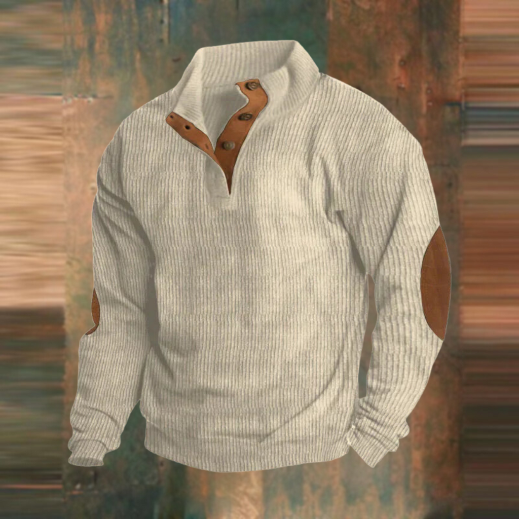 Sweater with a high collar and long sleeves