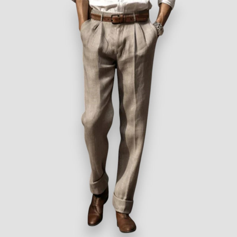 Leonardo - Trousers in misto lino