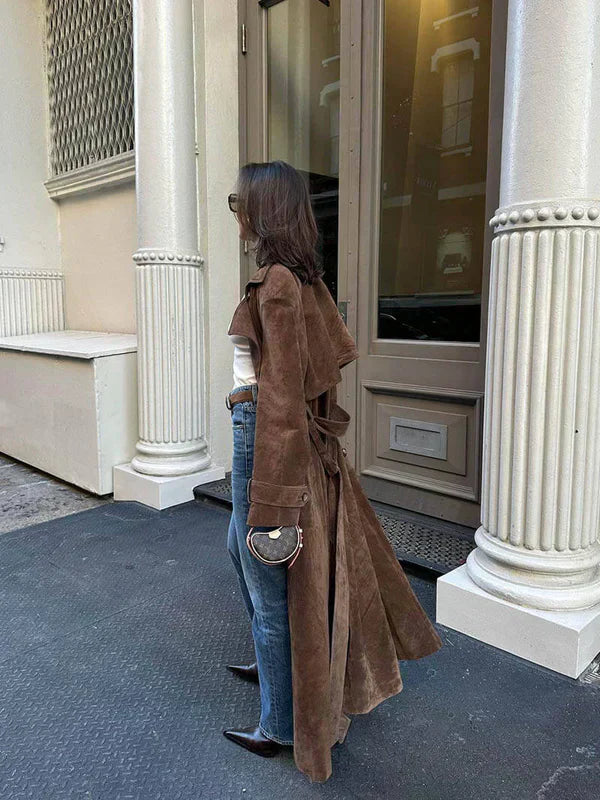 Justyna | Suede Trench Coat 