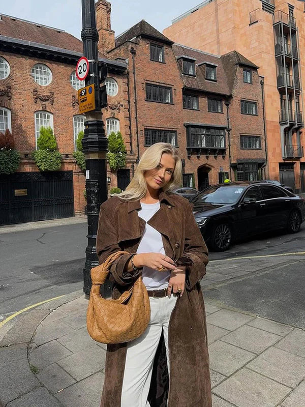 Justyna | Suede Trench Coat 