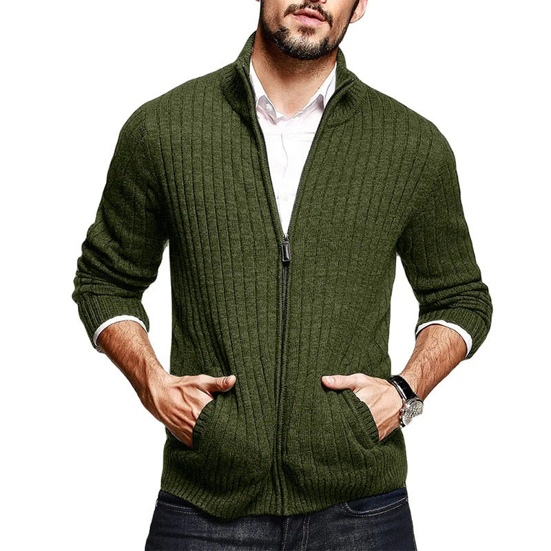 NOLAN ZIP-UP HIGH NECK SWEATER