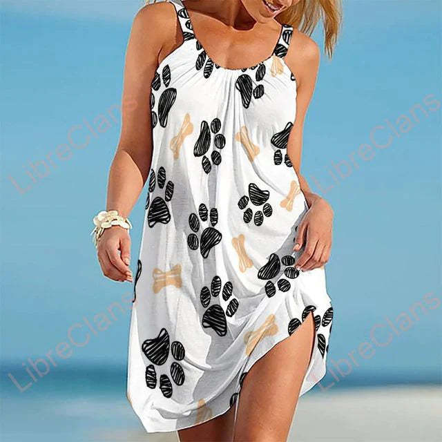 LUCIE SUMMER MIDI DRESS WITH U-NECK