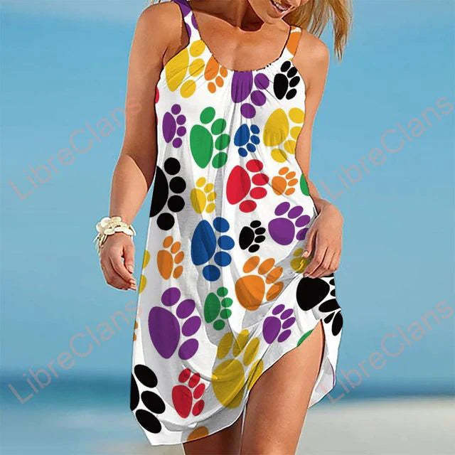 LUCIE SUMMER MIDI DRESS WITH U-NECK