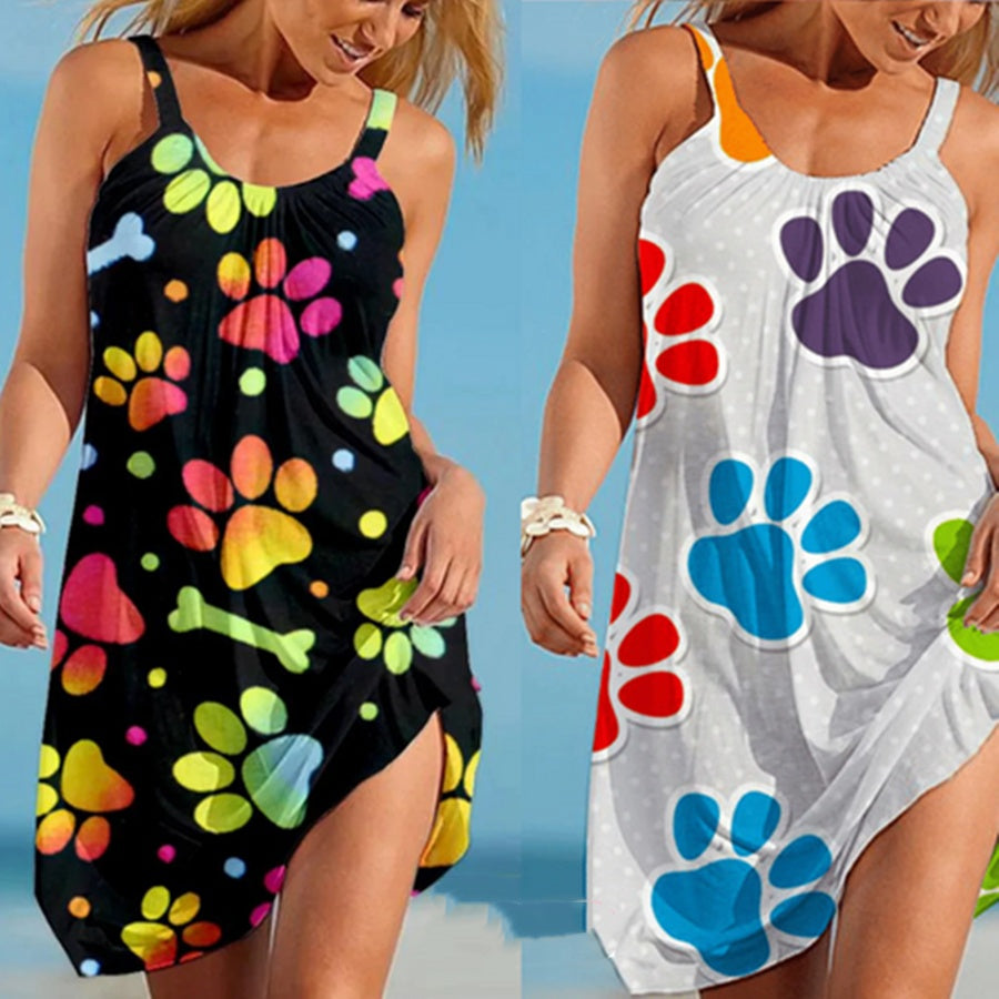 LUCIE SUMMER MIDI DRESS WITH U-NECK