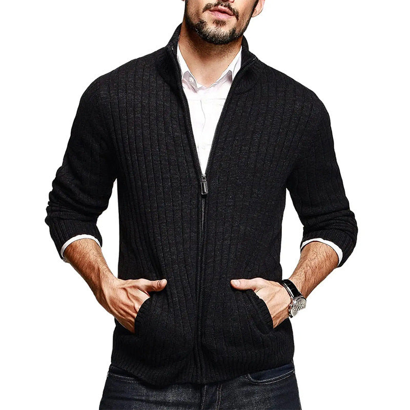 NOLAN ZIP-UP HIGH NECK SWEATER