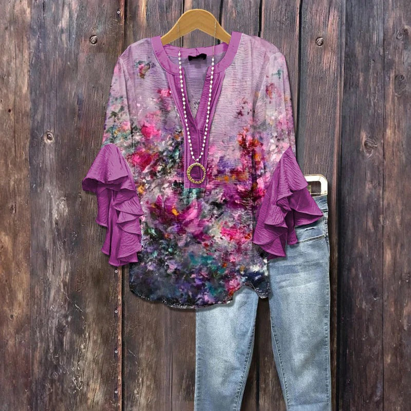 Stella | Vintage floral pattern blouse