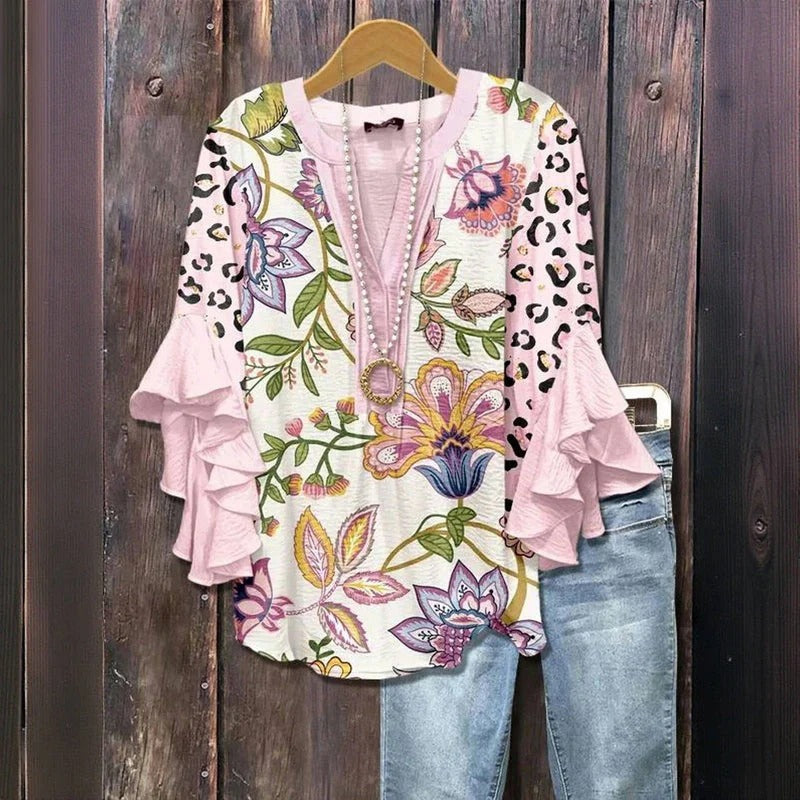Stella | Vintage floral pattern blouse
