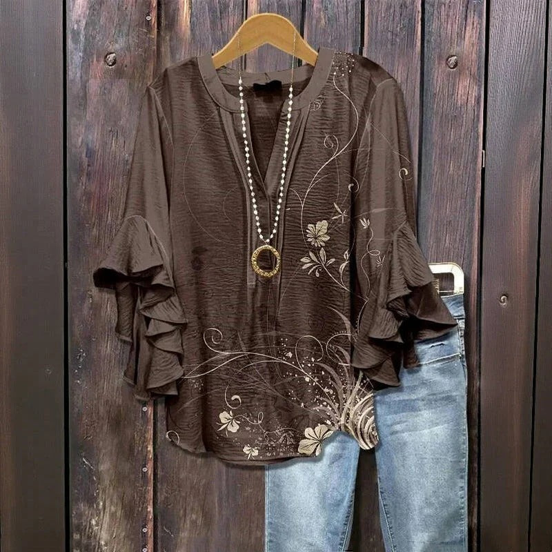 Stella | Vintage floral pattern blouse
